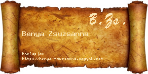 Benya Zsuzsanna névjegykártya