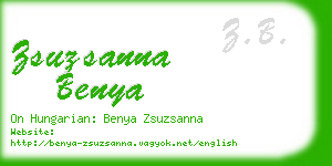 zsuzsanna benya business card